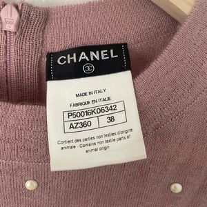 Chanel blush classic cashmere dress.